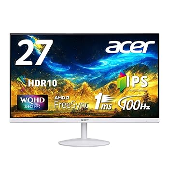 【中古】Acer 管する SA272UEwmiipx 27in IPS 非光輝 WQHD 2560×1440 100サイクル 1ms(VRB) HDMI2.0 HDR10 金棒引き内蔵 受話器端子 AMD FreeSync