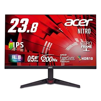 【中古】Acer ゲーミングモニター 23.8in IPS 盛りだくさん固定ディスク 非光輝 200サイクル 0.5ms sRGB 99% AMD FreeSync Premium HDR10 HDMI 2.0 DisplayPort v1.2 スピーカー