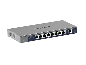 【中古】【置き目品】 サイバー空間歯車 NETGEAR スイッチングこしき 8界面 マルチギガ 10G / 5G / 2.5G / 1G / マルチギガアップリンク 金属元素筐体 リミテッドライ 有線LAN-スイッチングハブ-ネットワーク機器
