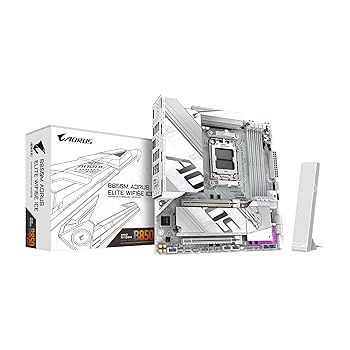 【中古】GIGABYTE B850M AORUS ELITE WIFI6E ICE - AMD Ryzen 用 白いこと色 MicroATX 目上ゲーミングマザーボード MB6677