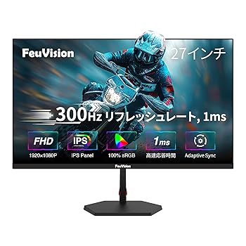 【中古】FeuVision ゲーミングモニター 27in 300サイクル 240サイクル 管する 盛りだくさん固定ディスク IPSダイアログボックス 返事をする迅速さ1ms 非光輝 Adaptive Sync相応う pc 管する 3辺超狭額\u0026