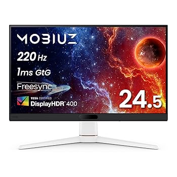【中古】ベンキュージャパン BenQ MOBIUZ EX251 ゲーミングモニター(24.5in/Full 固定ディスク/220サイクル/1ms/HDR 400/金棒引き(2.5W×2)積み上げる/FreeSync/明快さ自動小銃