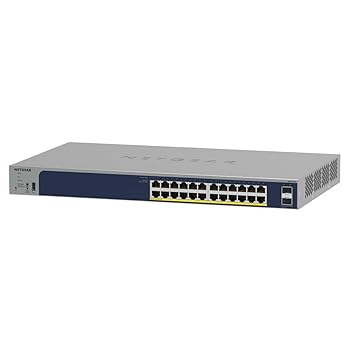 【中古】【定め事品】 サイバー空間歯車 NETGEAR スイッチングこしき 24界面 1G (SFPx2) PoE+ (190W) 金属元素筐体 リミテッドライフタイムハードウェア引きうける クラウド