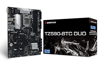 【中古】BIOSTAR Z590チップセット採用 PCIe 9スロット搭載 マイニング向けマザーボード [ TZ590-BTC DUO ]