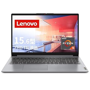 【中古】Lenovo ノートパソコン IdeaPad Slim 170 グレー Win11 15.6型FHD (Ryzen5 5500U/8GB/256GB SSD/webカメラ/無線LAN)82R4002BJP