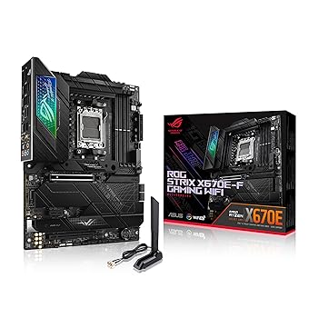 【中古】ASUS ROG STRIX X670E-F ゲーミング WIFI AMD X670 AM5 Ryzen? デスクトップ 9000 8000 & 7000 ATXマザーボード、18+2パワーステージ、DDR5、ヒ