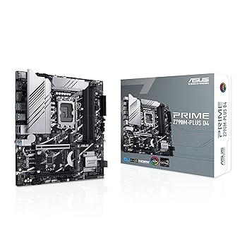 【中古】ASUS Prime Z790M-Plus D4 LGA 1700(Intel 14th、12th\u002613th Gen) microATX母ちゃんゲーム盤 (PCIe 5.0、3xM.2拡張スロット、10+1 DrMOS、DDR4、1Gb ローカルエリアネットワーク、