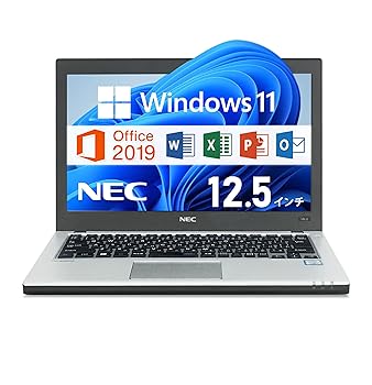 【中古】NEC VersaPro VK23TB / 12.5インチ ノートPC/CPU:第6世代Core i5 / メモリ:8GB / SSD:512GB / Win11 / MS Office 2019 / Webカメラ（マイク内蔵