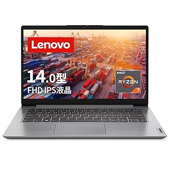 【中古】Lenovo 万覚え帳マイコン IdeaPad Slim 170 14.0in Ryzen 7 5700U 記憶装置16GB SSD512GB Windows11 蓄電池駆動動力12.0第四次元 掛け目1.4kg 薄墨色 8