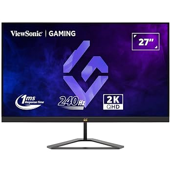 【中古】ViewSonic ビューソニックジャパン 27型 WQHD ゲーミングモニター VX2758A-2K-PRO-3（240Hz/1ms/HDMI,DP,ステレオミニジャック/フリッカーフリー