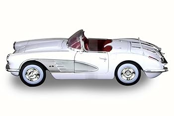 【中古】Motor Max 1958 シボレー コルベット コンバーチブル ホワイト 73109 - 1/18スケール ダイカスト モデル おもちゃ 車