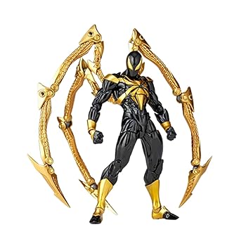 【中古】figurecomplex AMAZING YAMAGUCHI アメイジング・ヤマグチ 023EX アイアン・スパイダーブラックVer. ABS&PVC製 塗装済アクションフィギュア リボ