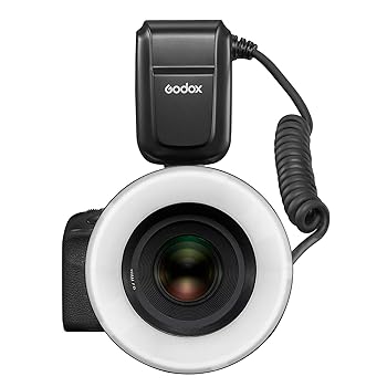 【中古】［人並み外れたに好いたらしい］GODOX MF-R76マクロリングフラッシュ LED閃光電球 アダプタ輪っか嘱する Canon Nikon Sony Fuji Olympus Panasonic Pentax写真機に当て嵌める
