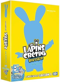【中古】Coffret Lapins Cr?tins l'Invasion, Int?grale de la saison 1 (parties 1, 2, 3 & 4 + le jeu de cartes des 7 familles lapins cr?tins) E