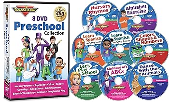 【中古】8 DVD Preschool Collection by Rock 'N Learn (Alphabet, Counting to 20, Colors, Learn Spanish, Shapes, Nursery Rhymes, Kindergarten Skil|スカーレット2021