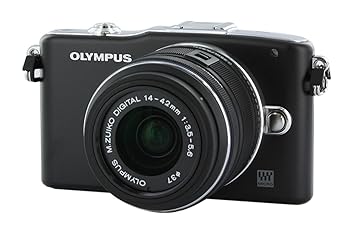 【中古】OLYMPUS ミラーレス一眼 PEN mini E-PM1 レンズキット ブラック E-PM1 LKIT BLK