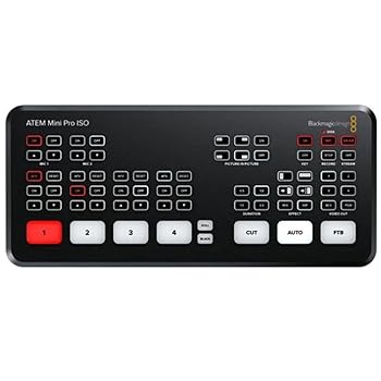 【中古】［非常に良い］Blackmagic Design ATEM Mini Pro ISO HDMI ライブストリームスイッチャー、USB-C 3.1 Gen 1 to USB-AメスアダプターケーブルとHDMIオスケーブル