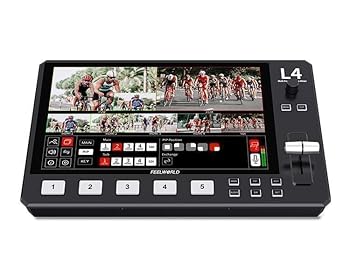 【中古】［人並み外れたに好いたらしい］FEELWORLD L4 マルチビデオスイッチャー 10.1inLCDタッチスクリーンPTZ抑えつける 4xHDMI/1xSDIインプットUSB3.0ストリーミング・ライブ5通信路 ライ