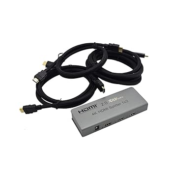 【中古】［人並み外れたに好いたらしい］XOLORspace 61121 1x2 HDMI splitter 4K 60HZ 4：4：4から1080pへのダウンスケーラーを備えた4 HDR HDMIスプリッター（3 HDMI有線テレビ書き割り）