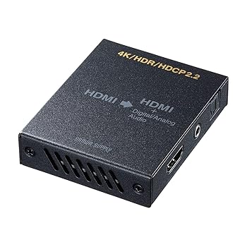 【中古】サンワサプライ(Sanwa Supply) 4K/HDR対応HDMI信号オーディオ分離器(光デジタル/アナログ対応) VGA-CVHD8
