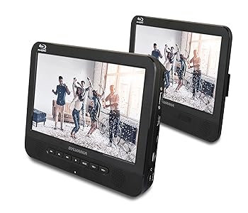 【中古】［人並み外れたに似つかわしい］Sylvania 10.1インチデュアルスクリーンポータブルブルーレイ(r)ヴィデオディスク手段電気蓄音機 SDVD1087 黒いこと