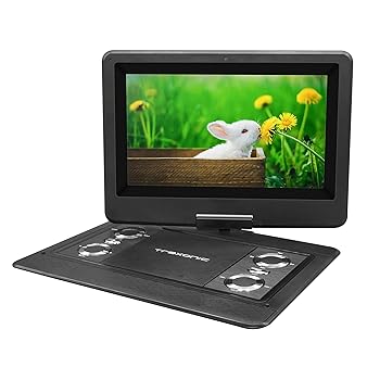 【中古】Trexonic 12.5in携帯型TV+ヴィデオディスク楽器演奏者 色合いTFT LED映写幕とUSB/固定ディスク/AVインプット、黒いこと