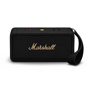 【中古】［非常に良い］Marshall ワイヤレスポータブル防水スピーカー Middleton ブラック&ブラス 連続再生20時間/IP67防水仕様【国内正規品】｜スカーレット2021