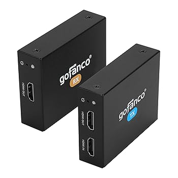 【中古】gofanco 4K HDMIエクステンダー バラン CAT6/7 - 164フィート @4K 235フィート @1080p 4K @60Hz YUV 4:4:4 HDR 18Gbps HDCP 2.2 ループアウト IR