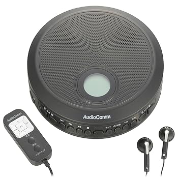 【中古】オーム電機AudioComm ポータブルCDプレーヤー スピーカー内蔵 電池 USB電源 語学学習 英語学習 リピート スキップ 速度調整 オフタイマー ブラッ|スカーレット2021