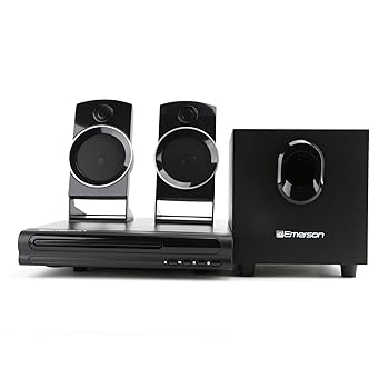 【中古】Emerson ED-8050 2.1チャンネルホームシアターDVDプレーヤーとサラウンドサウンドシステム サブウーファー、HDMI出力、USB再生、デュアルスピー|スカーレット2021