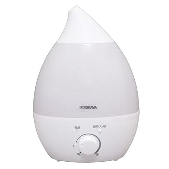 【中古】［非常に良い］アイリスオーヤマ 加湿器 大容量 超音波式 加湿量 280ml タンク容量 2.8L 8畳 10時間連続加湿 アロマ対応 しずく型 卓上 デスク用 UHM-280S-W ホ