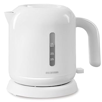 【中古】［非常に良い］アイリスオーヤマ 電気ケトル 800ml お手入れカンタン フィルター掃除/蓋取り外し可能 ニオイ移りしない 空焚き防止機能付き IKEB800W ホワイト