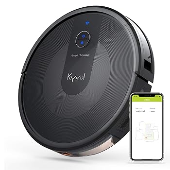 【中古】［非常に良い］Kyvol E30 ロボット掃除機 弓形働く マッピング機能 2800Pa 強力吸引 自動充電 150分間連続稼働 静音 超薄型 掃除ロボット 衝突防止 境界線テー