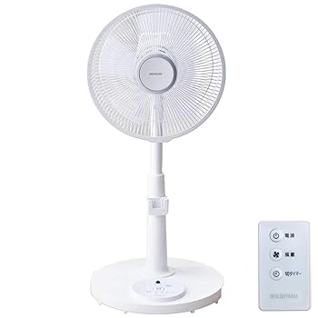 【中古】【節電対策】 アイリスオーヤマ 扇風機 首振り リモコン付 風量3段階 タイマー機能付き 換気 リビング扇 ホワイト PF-M302RA-W