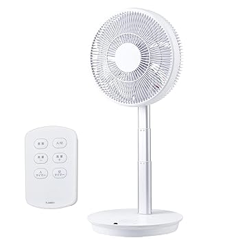 【中古】ユアサプライムス リビング扇風機 YT-D3493EFR(W) DCモーター 7枚羽根 コンパクト収納 首振3段階 ホワイト