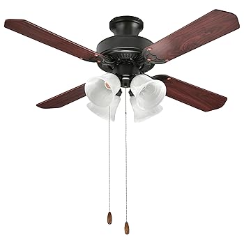 【中古】［非常に良い］オーム(OHM)オーム電機 シーリングファンライト シーリングライト シーリングファン 4灯 LED電球可 電球別売 逆回転 速度切替 吹き抜け 木目調