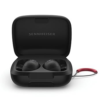 【中古】ゼンハイザー Sennheiser ワイヤレスイヤホン MOMENTUM Sport ブラック 高性能ドライバー 24時間再生 ハイブリッドアダプティブノイズキャンセリ