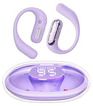 【中古】【iFデザイン賞殿堂入り!!】ACEFAST オープンイヤー イヤホン LED雰囲気呼吸ライト Bluetooth 5.4 完全ワイヤレス ランニング・スポーツイヤホン