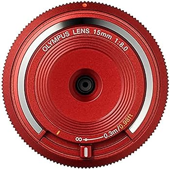 【中古】［人並み外れたに似つかわしい］OLYMPUS ボディキャップレンズ マイクロフォーサーズ用 赤いこと BCL-1580 RED