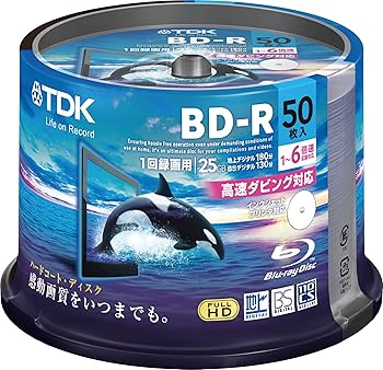 【中古】TDK 録画用ブルーレイディスク 捉え所のない厚地の外套仕様模様 BD-R 25GB 1-6倍速 ホワイトワイドプリンタブル 50枚スピンドル BRV25PWC50PA TV・オーディオ・カメラ-録画・録音用メディア-ブルーレイディスクメディア