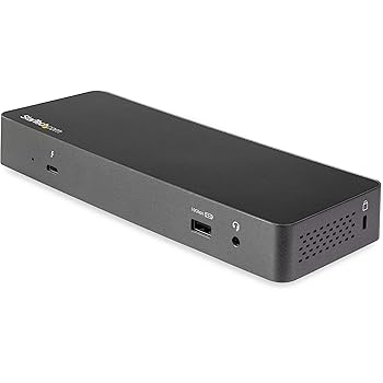 【中古】StarTech.com Thunderbolt 3 ドック／USB-C互換サンダーボルト3ドッキングステーション／4K60HzデュアルDisplayPort／60W USB PD／USBハブ(2x US
