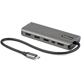 【中古】StarTech.com USB Type-Cマルチうつり変わりアダプタ/USB-C - 4K60サイクル HDMI または Mini DisplayPort/100W Power Delivery通り手形スルー相応う/10Gbps USBポ