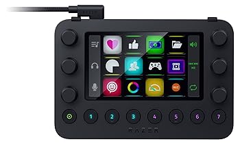 【中古】Razer(レイザー) Stream Controller ライブ持参 \u0026 コンテンツ生み出すこと用一体型制御装置 指さきで抑えつけるできる12の肌の感覚 Switchblade手がかり 簡