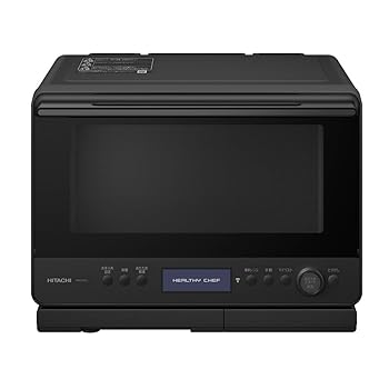 【中古】［非常に良い］日立 過熱水蒸気 オーブンレンジ ヘルシーシェフ 30L MRO-W1D K フロストブラック 熱風コンベクション 2段式 Wスキャン ワイドオーブン