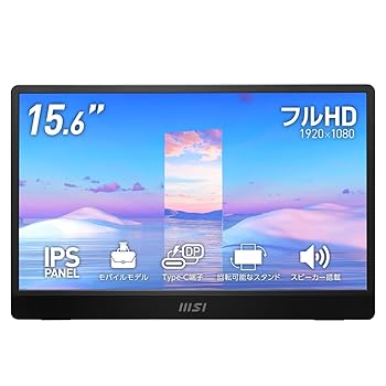 【中古】MSI PRO MP161 移動性管する IPSダイアログボックス 盛りだくさん固定ディスク/15.6in/HDMI/USB Type-C/ブルーライトカット/アンチフリッカー/金棒引き（1.5W ＋ 1.5W
