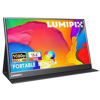 【中古】LUMIPIX 15.6in携帯型管する IPS FHD 1080P ゲーミングモニター USB-CとHDMI付き添い人 超薄型外の方見せびらかす かっこ良い押しかぶせると金棒引き ディスプレイ-パソコン・周辺機器