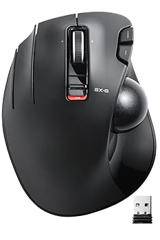 【中古】エレコム 無線電話 トラックボール二十日鼠 EX-G 押し手用 6名取り草 チルトホイール（働き掛けるスクロール） 黒いこと M-XT4DRBK