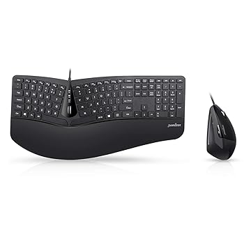 【中古】Perixx ぺリックス PERIDUO-505 エルゴノミクスキーボード 垂直型 マウスセット 有線 調節可能なパームレスト付き ４方向チルトホイール搭載 メ｜スカーレット2021