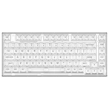 【中古】YUNZII X75 ホットスワップメカニカルキーボード 透明なキーキャップ ガスケット装着75キーボード RGBバックライト付き ゲーミングキーボード Wi｜スカーレット2021