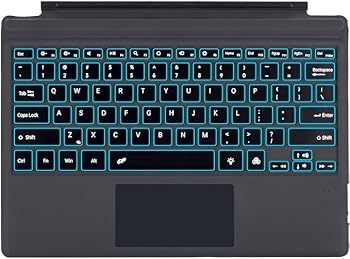 【中古】マイクロソフトの Surface Pro の時人 7+ の利得の手合い 押しかぶせる 7 6 5 4 3 タッチパッドの経口避妊薬の鍵盤、7 色のうしろ側点火装置が付いて